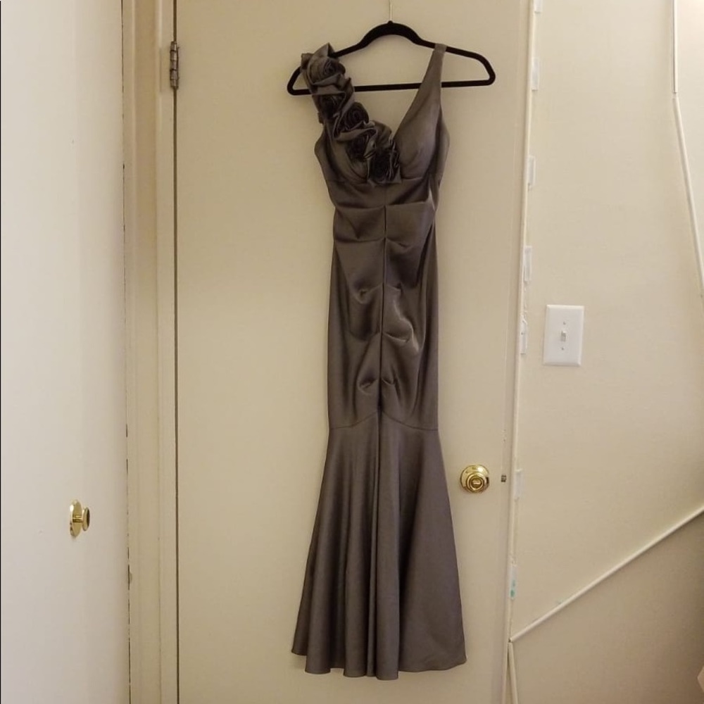 Grey ruffle dress